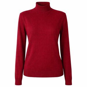DESIGNERS ORIGINALS Luxelon Mock Neck Acrylic Red Sweater Size Large (40)